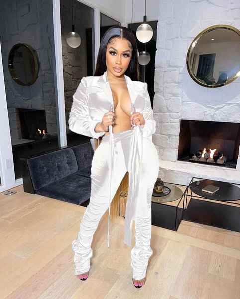 women's two piece pants women sets clothes elegant fall outfits solid color stain long sleeve shirts blouses and stacked work office lo, White
women's two piece pants women sets clothes elegant fall outfits solid color stain long sleeve shirts blouses and stacked work office lo, White