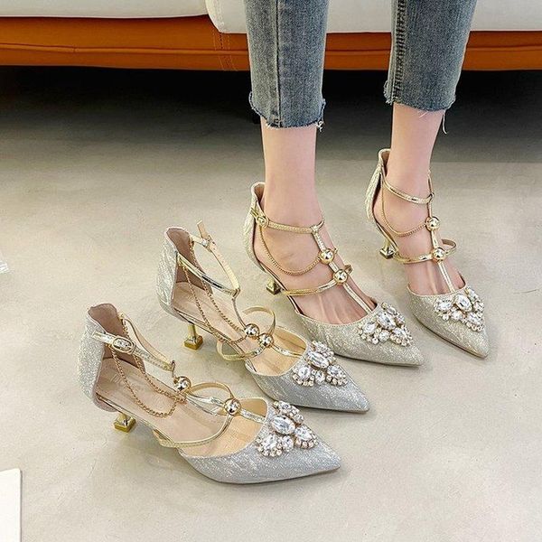 sandals women rhinestone chain thin heels buckle strap banquet shoes summer fashion women's 2021 sexy, Black
sandals women rhinestone chain thin heels buckle strap banquet shoes summer fashion women's 2021 sexy, Black