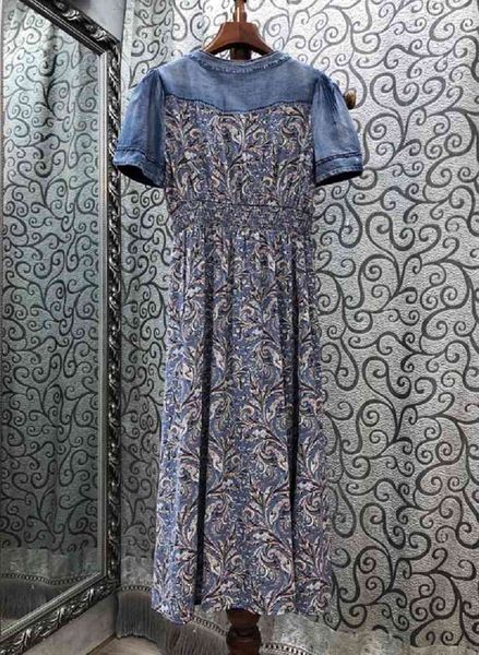 dress denim summer vestidos women v-neck vintage print patchwork short sleeve casual washed jeans dress, Black;gray
dress denim summer vestidos women v-neck vintage print patchwork short sleeve casual washed jeans dress, Black;gray