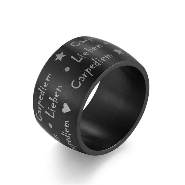 cluster rings simple 14mm latin carpe diem liebe engagement for women bijoux fashion black color stainless steel jewelry wedding band, Golden;silver
cluster rings simple 14mm latin carpe diem liebe engagement for women bijoux fashion black color stainless steel jewelry wedding band, Golden;silver