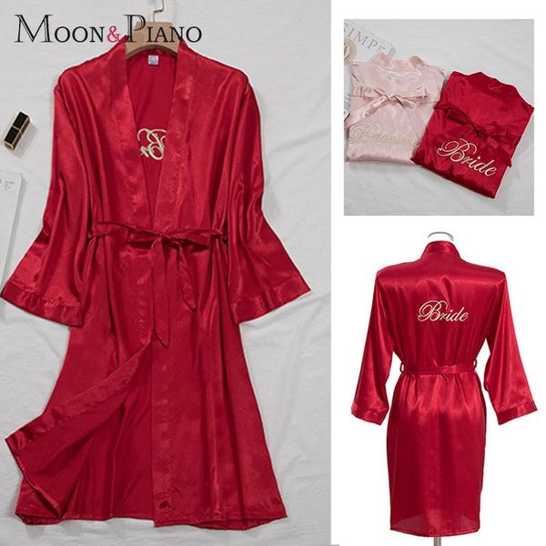 women's sleepwear bride bathrobe polyester embroidery fashion woman gown bridesmaid wedding gift home comfort simple cardigan pajamas, Black;red
women's sleepwear bride bathrobe polyester embroidery fashion woman gown bridesmaid wedding gift home comfort simple cardigan pajamas, Black;red
