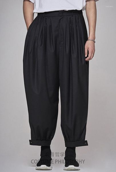 men clothing hair stylist fashion baggy pleated open skirt pants plus size costumes 27-46 men's, Black
men clothing hair stylist fashion baggy pleated open skirt pants plus size costumes 27-46 men's, Black