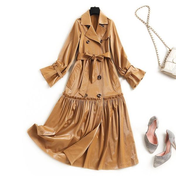 shuchan korean coats women spring/autumn vintage trench coat adjustable waist turn-down collar double breasted designer clothes women's, Tan;black
shuchan korean coats women spring/autumn vintage trench coat adjustable waist turn-down collar double breasted designer clothes women's, Tan;black