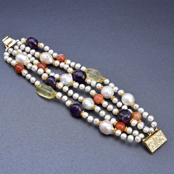 guaiguai jewelry natural white round freshwater pearl keshi pearl bracelet genuine multi stone nugget bracelet handmade for women real lady, Black
guaiguai jewelry natural white round freshwater pearl keshi pearl bracelet genuine multi stone nugget bracelet handmade for women real lady, Black