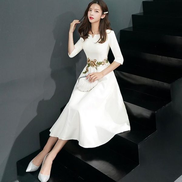 spring women's dress slim slimming mid-leng seven-quarter sleeve waist embroidered evening gown party woman clothing casual dresses, Black;gray
spring women's dress slim slimming mid-leng seven-quarter sleeve waist embroidered evening gown party woman clothing casual dresses, Black;gray