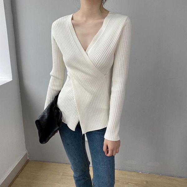 women's sweaters elegant women sweater 2021 long sleeved v neck white cross knitted casual jumper autumn pullover shirt, White;black
women's sweaters elegant women sweater 2021 long sleeved v neck white cross knitted casual jumper autumn pullover shirt, White;black