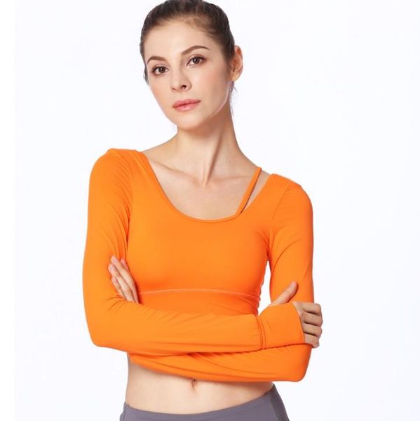 yoga outfits sports gym jersey women workout crop long sleeve backless t-shirt solid fitness shirts, White;red
yoga outfits sports gym jersey women workout crop long sleeve backless t-shirt solid fitness shirts, White;red