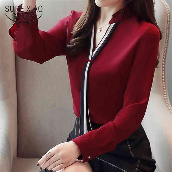 blusas mujer stand collar pullover blouse women chiffon office lady long sleeve white red women's shirt 6469 50 210508
blusas mujer stand collar pullover blouse women chiffon office lady long sleeve white red women's shirt 6469 50 210508