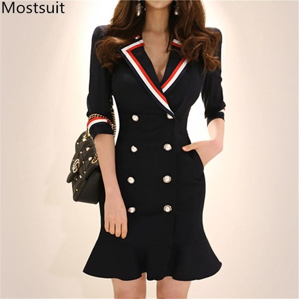 korean ol double-breasted striped mermaid dress women spring autumn long sleeve notched collar fashion workwear vestidos 210518, Black;gray
korean ol double-breasted striped mermaid dress women spring autumn long sleeve notched collar fashion workwear vestidos 210518, Black;gray