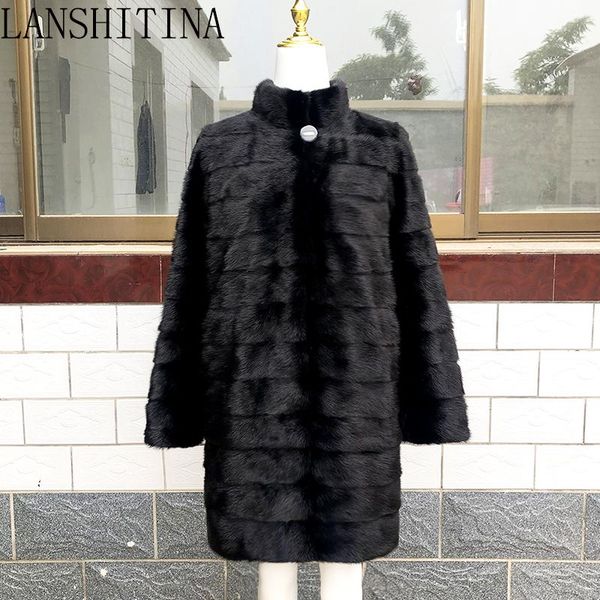 women's fur & faux 2021 russian woman 100% real mink coat genuine leather winter warm natural jacket long sleeve stand-up collar, Black
women's fur & faux 2021 russian woman 100% real mink coat genuine leather winter warm natural jacket long sleeve stand-up collar, Black