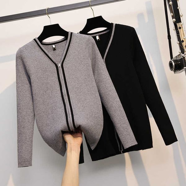 sprint autumn women v neck oversize sweater wool warm cardigans sweater long sleeve cashmere loose jumper gray black 210604, White
sprint autumn women v neck oversize sweater wool warm cardigans sweater long sleeve cashmere loose jumper gray black 210604, White