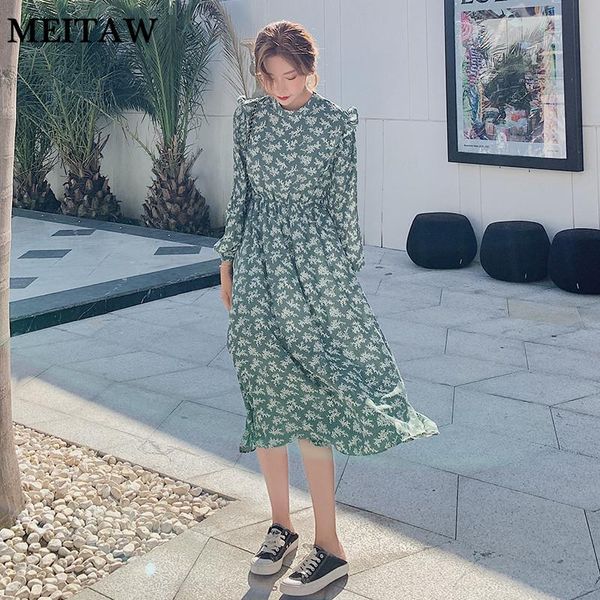elegant stand collar ruffle women dress casual long sleeve elastic waist female chiffon 2021 autumn midi vestidos dresses, Black;gray
elegant stand collar ruffle women dress casual long sleeve elastic waist female chiffon 2021 autumn midi vestidos dresses, Black;gray