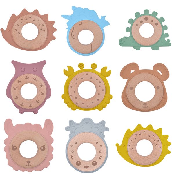 wooden silicone teether ring food grade silicone animal bear crab llama wood chewing ring baby health oral care children's products
wooden silicone teether ring food grade silicone animal bear crab llama wood chewing ring baby health oral care children's products