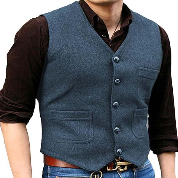 men's vests suit formal v neck wool herringbone tweed casual waistcoat business vest groomman for wedding, Black;white
men's vests suit formal v neck wool herringbone tweed casual waistcoat business vest groomman for wedding, Black;white