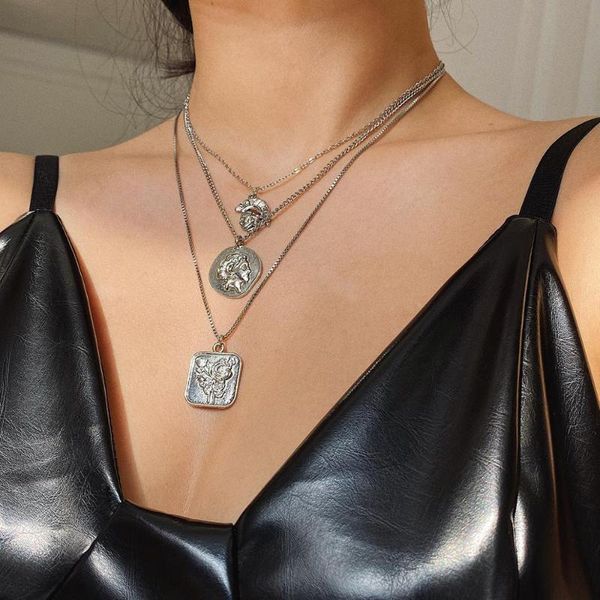 pendant necklaces phyanic vintage gold color coin portrait relief necklace multi-layer clavicle chain statement jewelry wholesale, Silver
pendant necklaces phyanic vintage gold color coin portrait relief necklace multi-layer clavicle chain statement jewelry wholesale, Silver