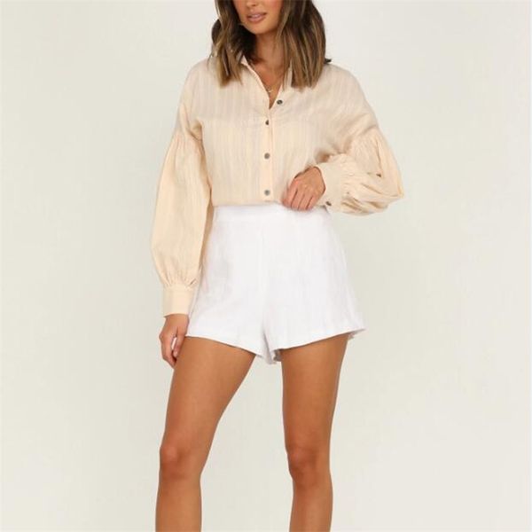spring and summer women's shirt casual solid color lapel long sleeve loose 210430, White
spring and summer women's shirt casual solid color lapel long sleeve loose 210430, White
