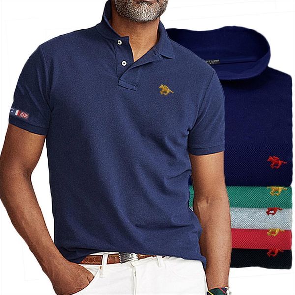man shirt casual horse embroidery mens polos 100%cotton short sleeve male s 5xl, White;black
man shirt casual horse embroidery mens polos 100%cotton short sleeve male s 5xl, White;black