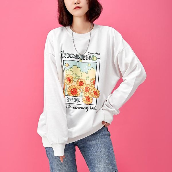 women's hoodies & sweatshirts cgc 2021 fashion sunflower print cartoon sweatshirt women korean style oversize female casual o neck pull, Black
women's hoodies & sweatshirts cgc 2021 fashion sunflower print cartoon sweatshirt women korean style oversize female casual o neck pull, Black