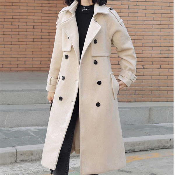 women wool blend warm long coat slim fit lapel woolen overcoat autumn winter cashmere outerwear 210930, Black
women wool blend warm long coat slim fit lapel woolen overcoat autumn winter cashmere outerwear 210930, Black