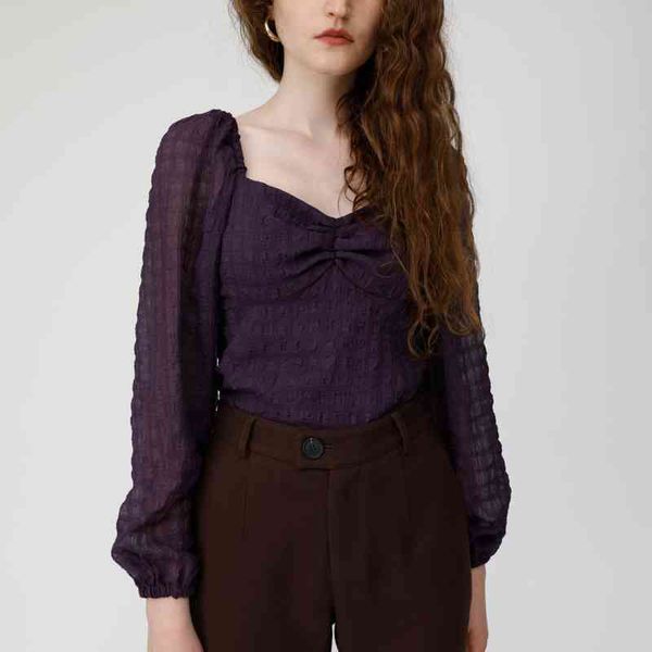 spring temperament square collar purple shirt women blouse blackless ladies purple puff long sleeve blusas mujer 210514, White
spring temperament square collar purple shirt women blouse blackless ladies purple puff long sleeve blusas mujer 210514, White