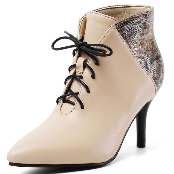 boots fanyuan 2021 snakeskin mixed color pu leather pointed toe ankle thin high heel lace up autumn winter women spring shoes, Black
boots fanyuan 2021 snakeskin mixed color pu leather pointed toe ankle thin high heel lace up autumn winter women spring shoes, Black