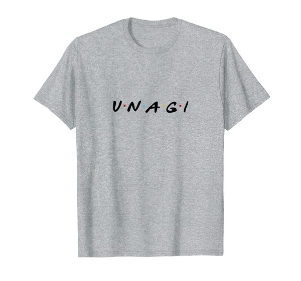 parody style friends themed unagi funny shirt, White;black