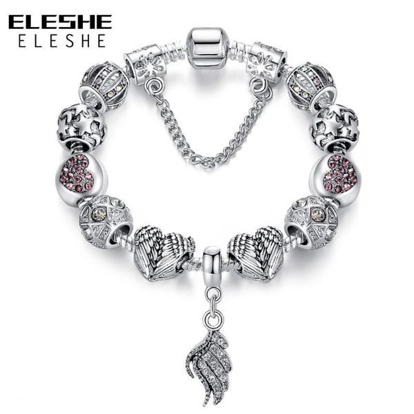 charm bracelets eleshe clearance sale silver plated angel wing feather heart for women cz beads brand bracelet & bangle jewelry, Golden;silver
charm bracelets eleshe clearance sale silver plated angel wing feather heart for women cz beads brand bracelet & bangle jewelry, Golden;silver