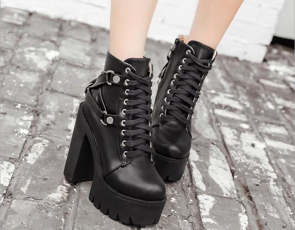 boots women autumn ankle genuine leather ladies lace up square thick high heels platform female buckle strap pumps shoes, Black
boots women autumn ankle genuine leather ladies lace up square thick high heels platform female buckle strap pumps shoes, Black