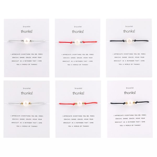 pearl charm bracelets adjustable braided string bangle ptainless steel beads jewelry gift for women men with thanks card, Golden;silver
pearl charm bracelets adjustable braided string bangle ptainless steel beads jewelry gift for women men with thanks card, Golden;silver