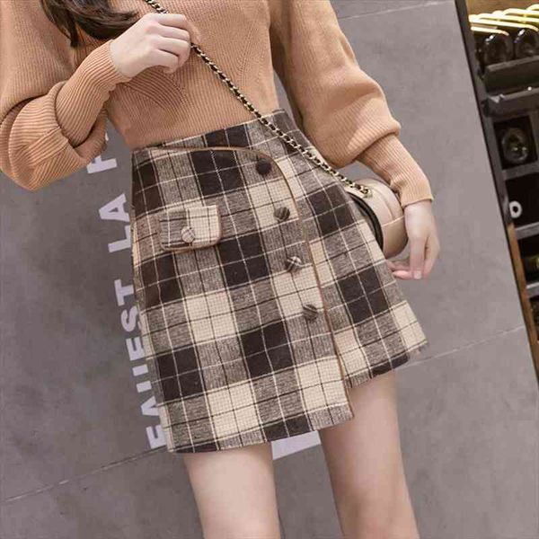 high waist irregular woolen skrits womens autumn winter woolen skirt black and white plaid a-line short skirt for women
high waist irregular woolen skrits womens autumn winter woolen skirt black and white plaid a-line short skirt for women