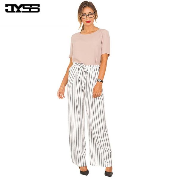 women's pants & capris jyss fashion summer autumn women light elastic waist striped long pant with sashes wide leg 80668, Black;white
women's pants & capris jyss fashion summer autumn women light elastic waist striped long pant with sashes wide leg 80668, Black;white