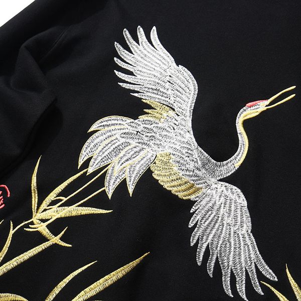men's hoodies & sweatshirts hip hop men streetwear hoodie harajuku embroidered crane gold leaf autumn sweater japanese style 5xdu, Black
men's hoodies & sweatshirts hip hop men streetwear hoodie harajuku embroidered crane gold leaf autumn sweater japanese style 5xdu, Black