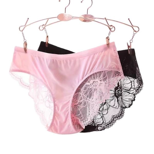 underwear panties g strings lingerie lace lady's ice silk traceless low waist briefs, Black;white
underwear panties g strings lingerie lace lady's ice silk traceless low waist briefs, Black;white
