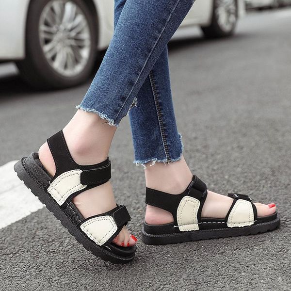 rome leisure women summer platform shoes sewing flat with open toe wedges sandals hook loop footwear, Black
rome leisure women summer platform shoes sewing flat with open toe wedges sandals hook loop footwear, Black