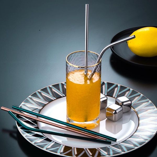 rainbow color reusable metal straws set with cleaner brush 304 stainless steel drinking straw milk drinkware bar party accessory
rainbow color reusable metal straws set with cleaner brush 304 stainless steel drinking straw milk drinkware bar party accessory