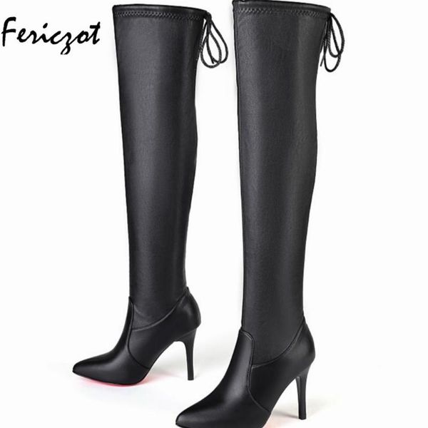 boots fericzot 2021 over knee high boot pointed toe elastic fabric long short wool heels comfy female shoes, Black
boots fericzot 2021 over knee high boot pointed toe elastic fabric long short wool heels comfy female shoes, Black