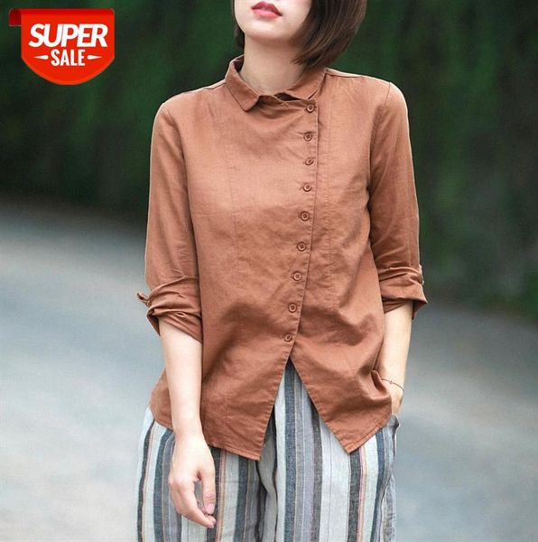 li zhiqi retro literature and art spring women's shirt lapel oblique placket long-sleeved cotton linen 303-1823 #rr5d, Black;gray
li zhiqi retro literature and art spring women's shirt lapel oblique placket long-sleeved cotton linen 303-1823 #rr5d, Black;gray