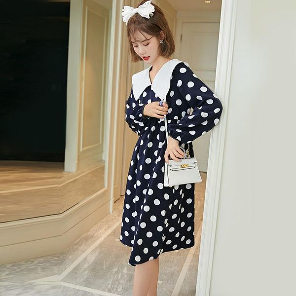 maternity dresses pregnant women dress early autumn mid-length da bo dian fold-down collar skirt outer wear nobility elegant fashion dre, White
maternity dresses pregnant women dress early autumn mid-length da bo dian fold-down collar skirt outer wear nobility elegant fashion dre, White