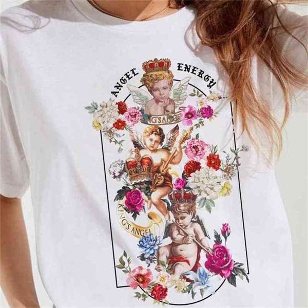 angel floral print vintage cute short sleeve women t-shirt grunge aesthetic harajuku streetwear tee shirt tumblr 210512, White
angel floral print vintage cute short sleeve women t-shirt grunge aesthetic harajuku streetwear tee shirt tumblr 210512, White