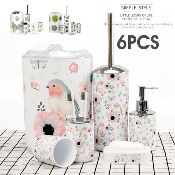 bath accessory set 6pcs bathroom wash storage can flowers birds/gold silver leaves/green round lotion bottle mouthwash cup soap dish trash
bath accessory set 6pcs bathroom wash storage can flowers birds/gold silver leaves/green round lotion bottle mouthwash cup soap dish trash