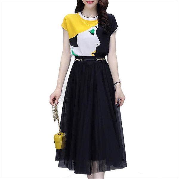 summer sets elegant short womens tracksuits batwing sleeve printted blouse and black mesh skirt two piece set female tees, Gray
summer sets elegant short womens tracksuits batwing sleeve printted blouse and black mesh skirt two piece set female tees, Gray