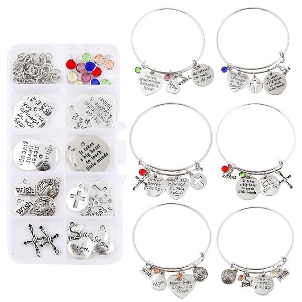 handmade diy alloy accessory box set inspirational bracelet with gift letter round card heart cross faith family bracelet, Black
handmade diy alloy accessory box set inspirational bracelet with gift letter round card heart cross faith family bracelet, Black