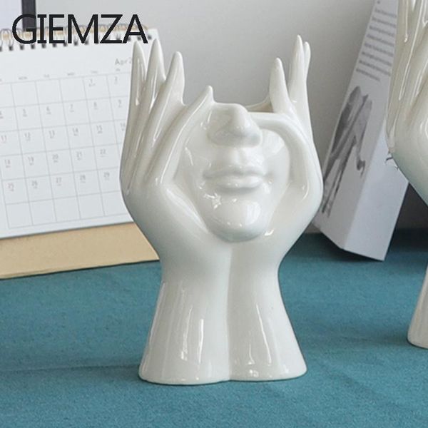 vases giemza ceramic hydroponic vase ornaments 1pc human head hand jar decoration flower arrangement white container
vases giemza ceramic hydroponic vase ornaments 1pc human head hand jar decoration flower arrangement white container