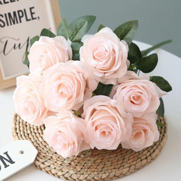 decorative flowers & wreaths fake flower simulation roses floral bouquet artificial arrangement wedding party decoration 10pcs 
decorative flowers & wreaths fake flower simulation roses floral bouquet artificial arrangement wedding party decoration 10pcs