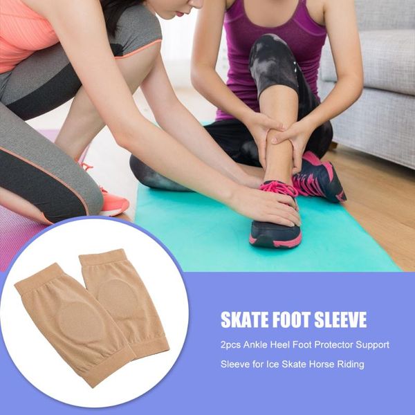 2pcs soft shoe boots elastic nylon protection support sleeve sock ankle heel foot protector cover for ice skate horse riding, Blue;black
