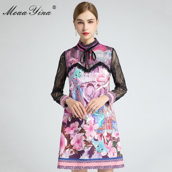 casual dresses moaayina fashion designer dress spring women's lace long sleeve beaded fairy tale floral print high quality, Black;gray
casual dresses moaayina fashion designer dress spring women's lace long sleeve beaded fairy tale floral print high quality, Black;gray