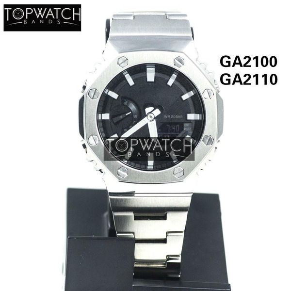 watch bands ga2100 ga2110 silver black set modification watchband bezel stainless steel band strap case metal bracelet ga-2100, Black;brown
watch bands ga2100 ga2110 silver black set modification watchband bezel stainless steel band strap case metal bracelet ga-2100, Black;brown