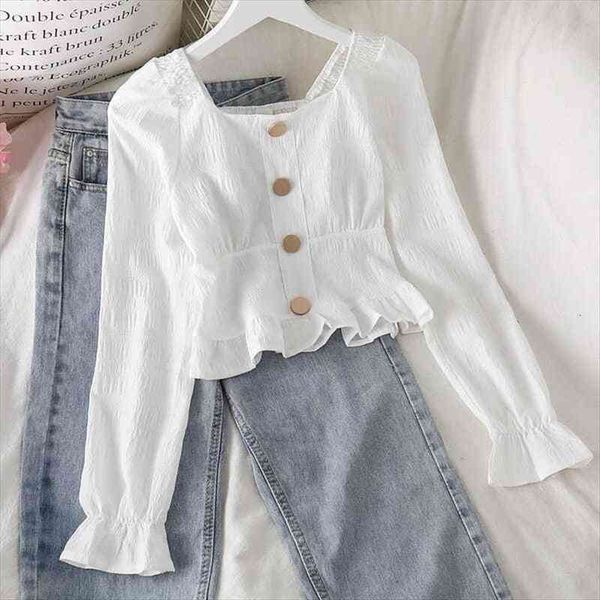 square collar retro long womens shirts sleeved chiffon short women blusas ropa de mujer, White
square collar retro long womens shirts sleeved chiffon short women blusas ropa de mujer, White
