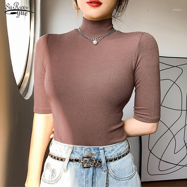 women's blouses & shirts autumn three quarter solid casual cotton knitted turtleneck white for women corset conmmute clothes 15637
women's blouses & shirts autumn three quarter solid casual cotton knitted turtleneck white for women corset conmmute clothes 15637
