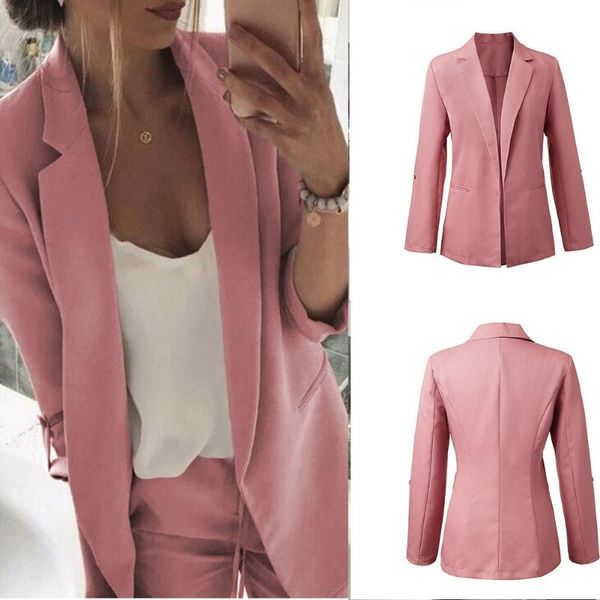 women's suits & blazers women solid color casual bazer suit office work long sleeve slim coat ik88, White;black
women's suits & blazers women solid color casual bazer suit office work long sleeve slim coat ik88, White;black
